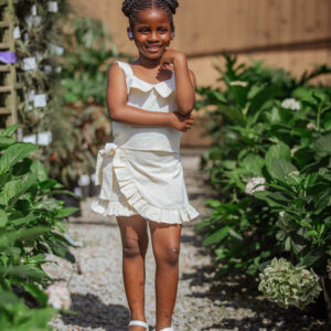 Cotton top and wrap skirt set